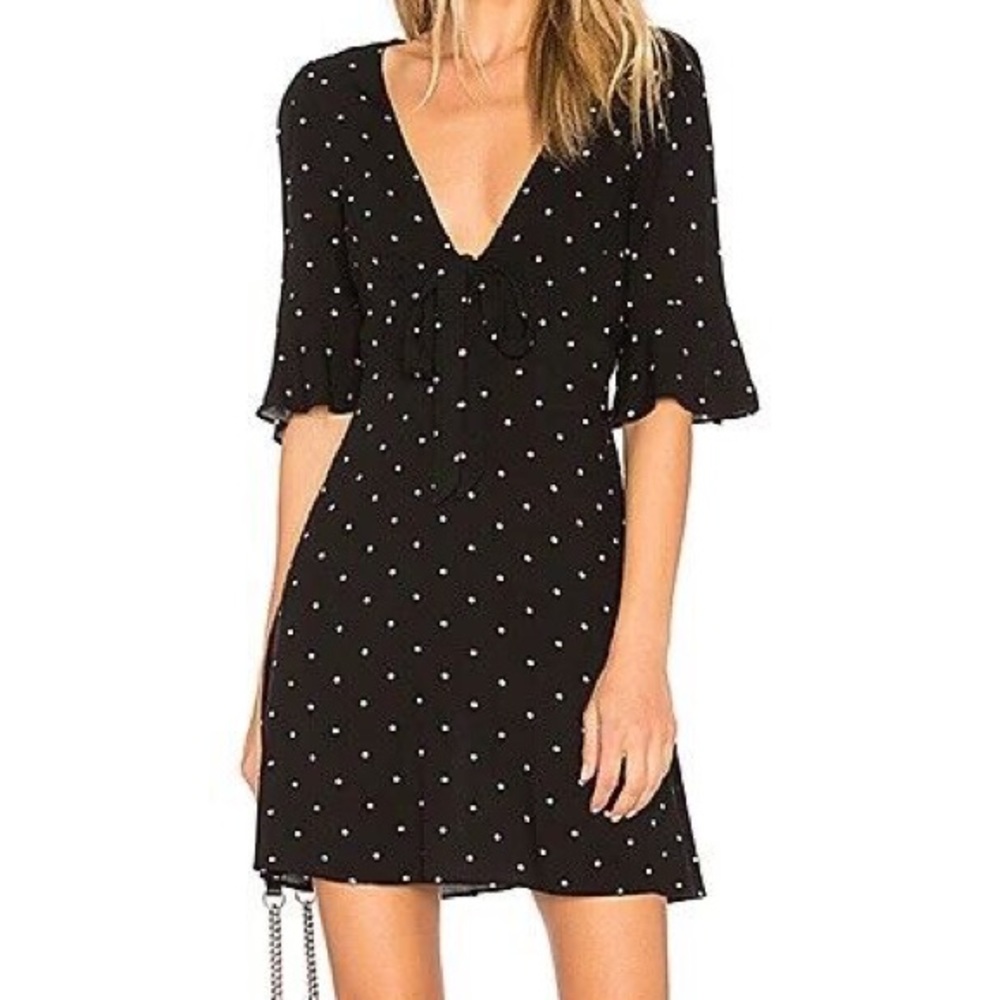 Free People All Yours Fit and Flair Polka Dot Dress